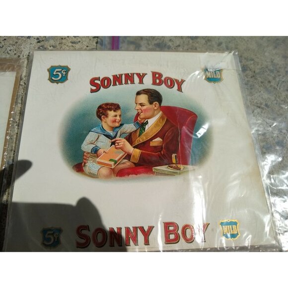 Vintage Sonny Boy Cigar Box Label Father & Son Imagery - Picture 3 of 3